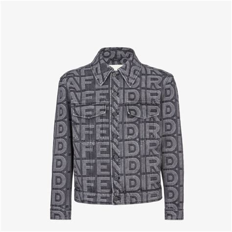 chamarra fendi hombre|Chamarra de mezclilla color negro .